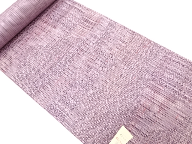 JAPANESE KIMONO / ANTIQUE BOLT FOR NAGOYA OBI / SILK / CHIKUZEN HAKATA / WOVEN CLASSICAL PATTERN / OUTLET ITEM